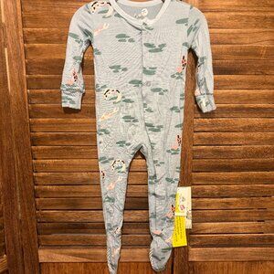 Kickee Pants Kids Long Sleeve Snap Footie Pajama Jade Koi Pond